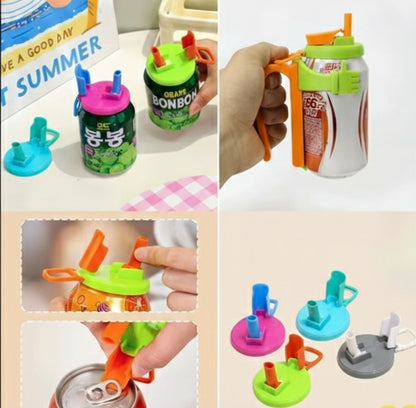 Tapa de Seguridad para Latas con Popote y Asa Ergonómica