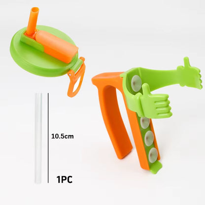 Leak-Free Easy to Hold Soda Can Lids and Holders Pop-Top Cans Embrace Sucker Bracket with Both Hands Cup Accessories with Straw