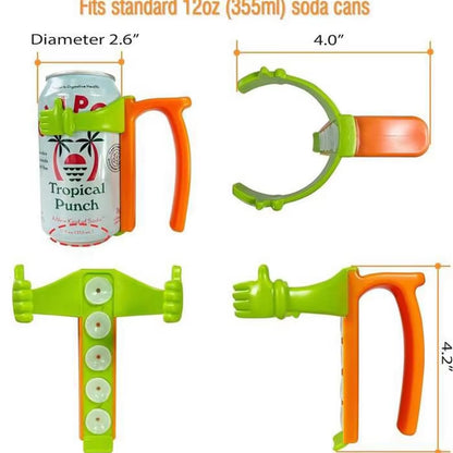 Leak-Free Easy to Hold Soda Can Lids and Holders Pop-Top Cans Embrace Sucker Bracket with Both Hands Cup Accessories with Straw